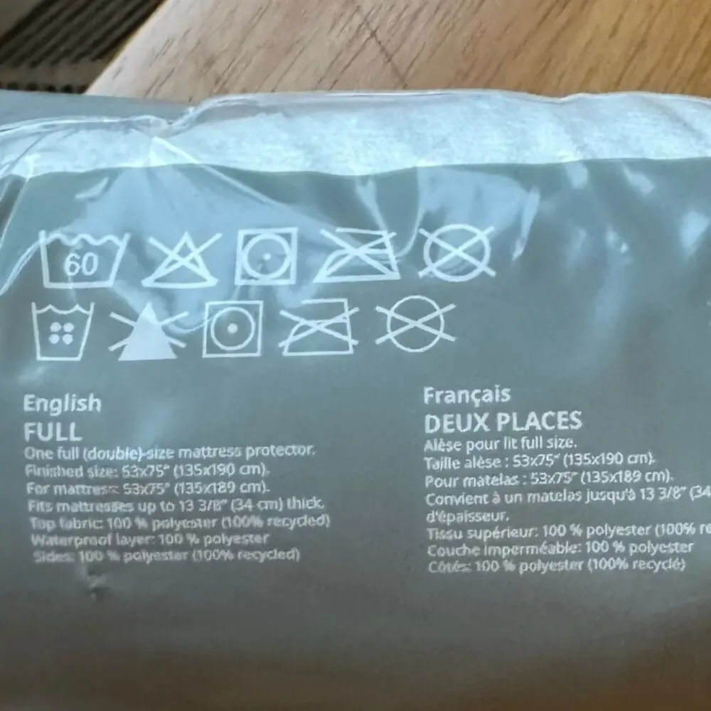 Ikea Grusnarv Waterproof Mattress Pad Protector Full Size new in package